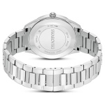 Matrix date watch Swiss Made, Metal bracelet, Silver tone, Stainless steel